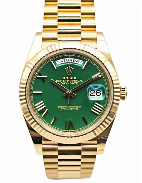 green and gold rolex|rolex day date 40mm.